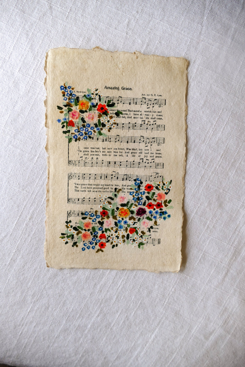 Amazing Grace floral hymn painting